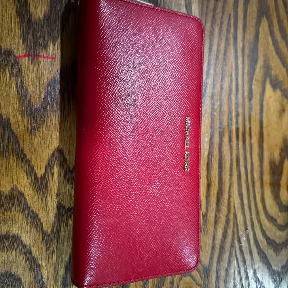 Michael Kors Cherry Red Leather Wallet